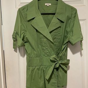 Womens Dhade fitted green top size Large